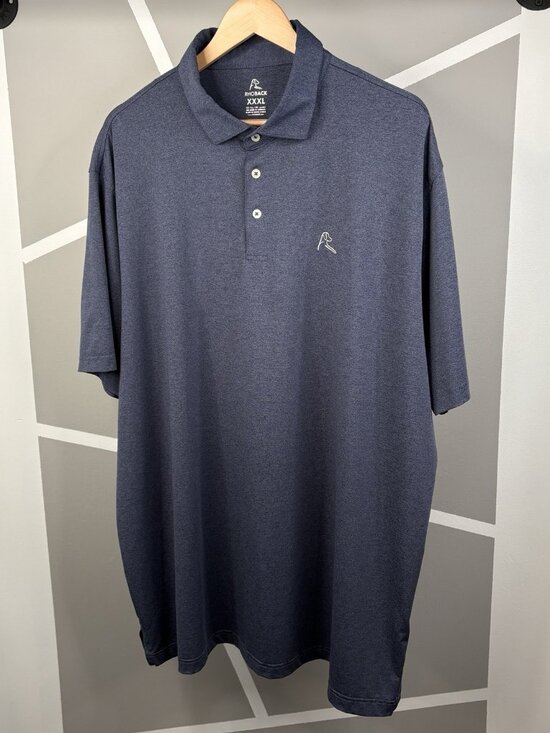 RHOBACK Golf Polo Mens 3XL Heather Blue Performance Stretch Short Sleeve Shirt - Picture 1 of 12